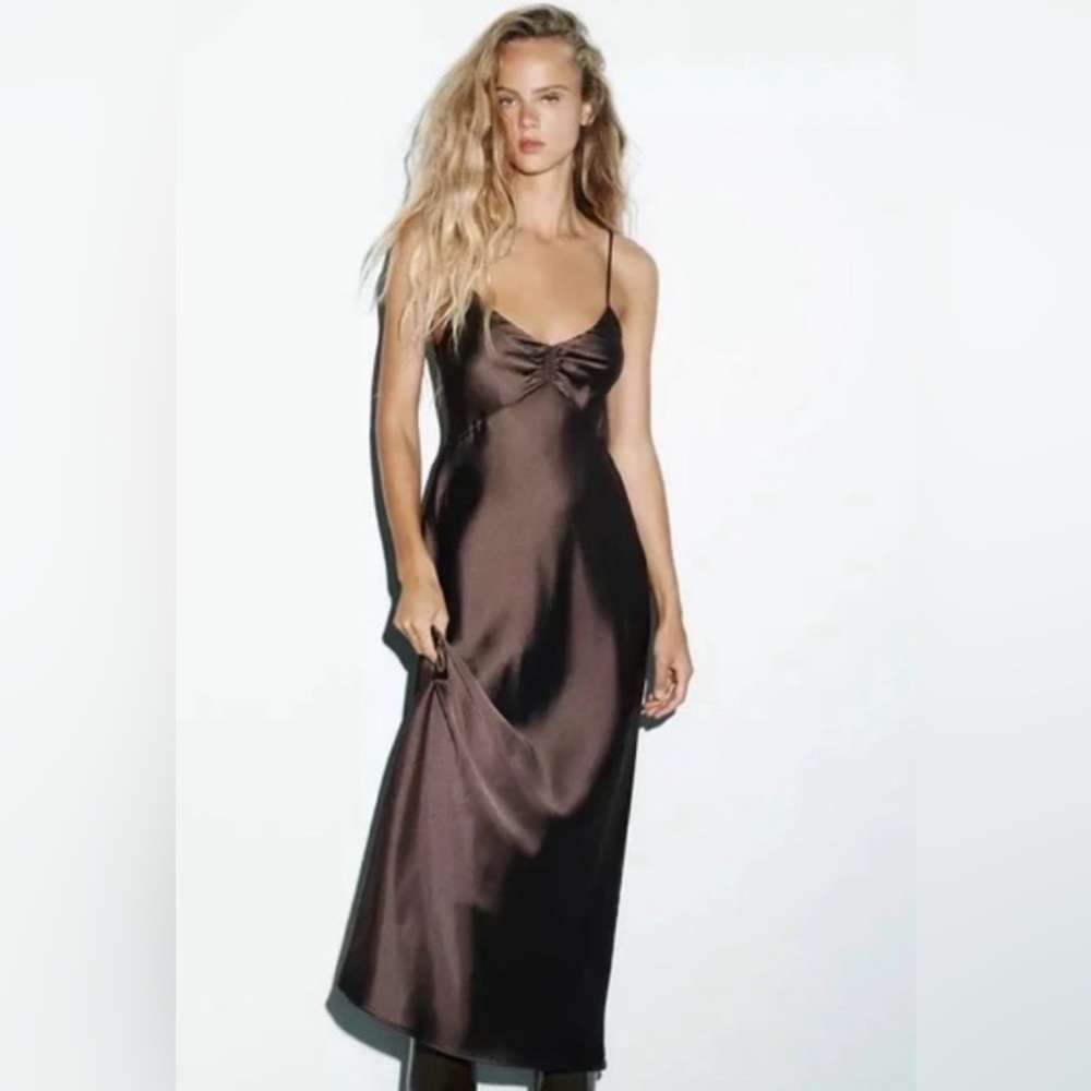 Zara Brown Midi Dress